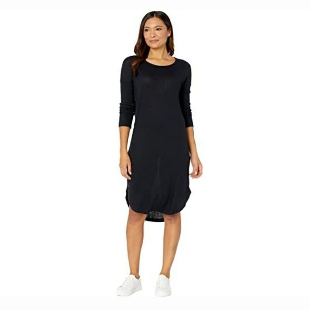 Bobeau Long Sleeve Black Cozy Mini Dress New Size XS